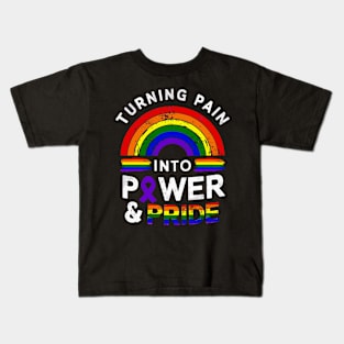 Turning Pain Into Power And Pride Migraine Lupus LGBT LGBTQ Kids T-Shirt